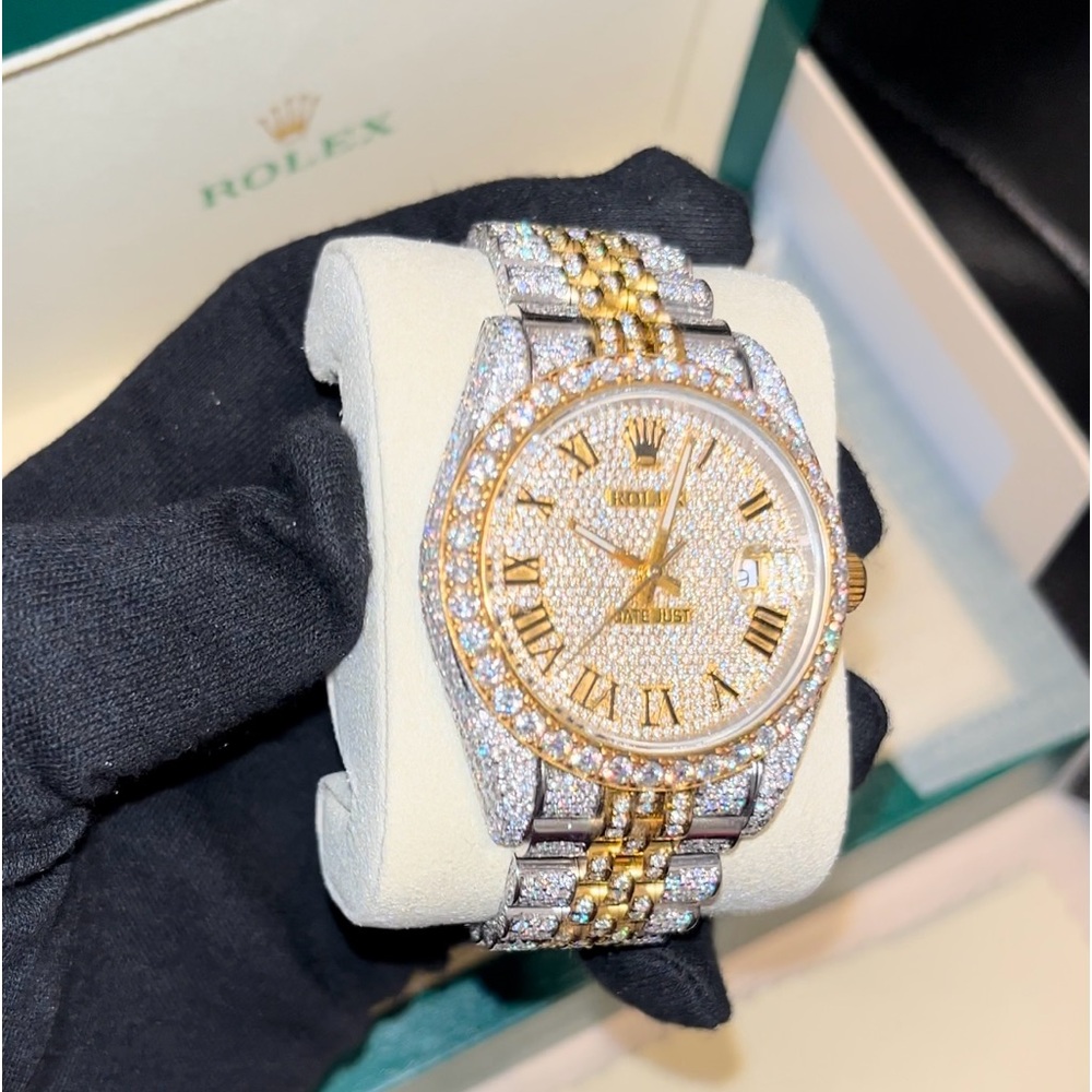 Iced out Moissanite watch